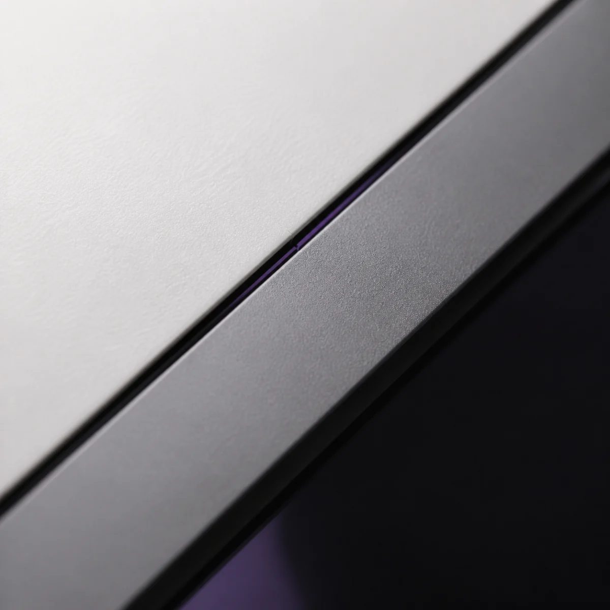 Close view of precisely aligned material planes and an optical seam